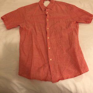 Uniqlo salmon colored linen shirt size small